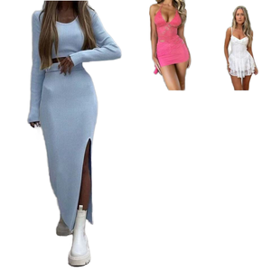 Abiti all'ingrosso da donna all'ingrosso in cotone-lino in misto tunica Maxi abiti per Boutique/Resort pronto per ordini all'ingrosso direttamente in fabbrica - Product Image 1