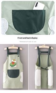 New Fashionable Simple Sleeveless Kitchen Barbecue Cleaning PVC <b>Apron</b> Sustainable <b>Waterproof</b> Oil-Proof Cute Household Cooking - Product Image 4