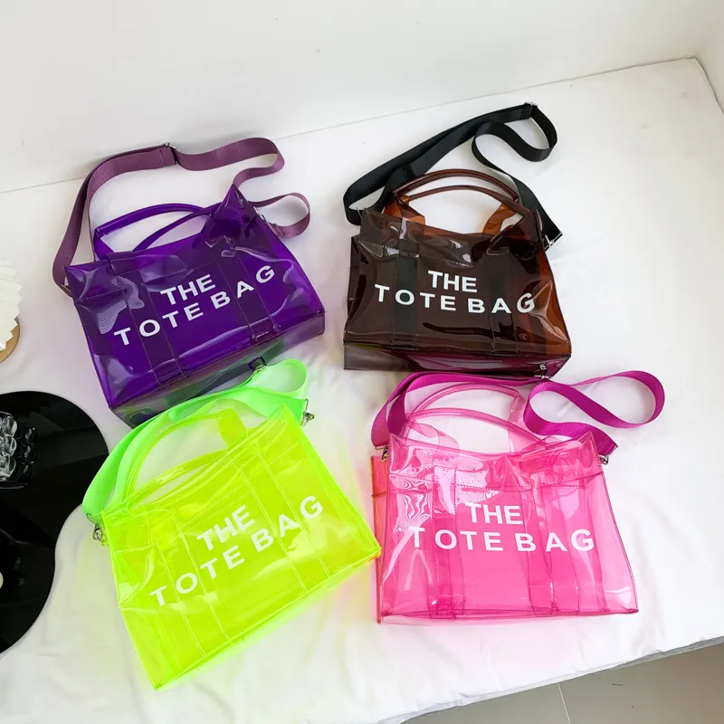 Benutzer definierte PVC Damen Umhängetaschen Clear Bag Stadium Approval Wasserdichte Handtasche für Travel Fashion Transparente Umhängetaschen