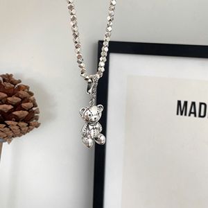 Collar con Colgante de Oso en Plata de Ley S925, Joyería Fina con Dije de Animal para Mujer, Uso Diario - Product Image 2