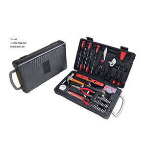 Kit d'outils de réparation et d'entretien pour la maison de 141 pièces avec marteau, tournevis, clé à molette, outils en acier avec étui rigide portable TK-141 14 - Product Image 1