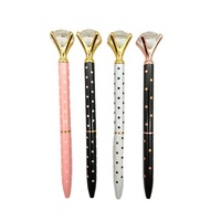Stylo bille élégant avec grand diamant de 2 cm, instrument d'écriture exécutif en métal de qualité supérieure, cadeau d'entreprise de luxe et fournitures de bureau