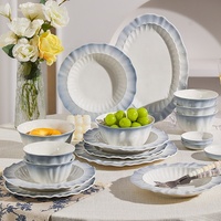 Nouveau Style Ensemble de Bols à Riz en Céramique avec Couleurs Sous Glaçure, Vaisselle Domestique Jetable pour Table à Manger Usage Quotidien
