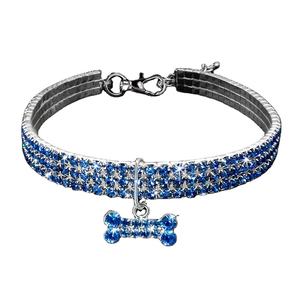 Nouveau produit Explosion <span class=keywords><strong>personnalisé</strong></span> trois rangées élastique pour animaux de compagnie strass <span class=keywords><strong>collier</strong></span> fournitures pour animaux de compagnie petit chien accessoires <span class=keywords><strong>collier</strong></span> de chien - Product Image 5