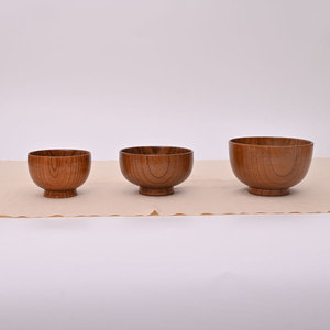 Ciotola da portata case piatti piatti e ristoranti piatto rotondo in legno di legno - Product Image 4