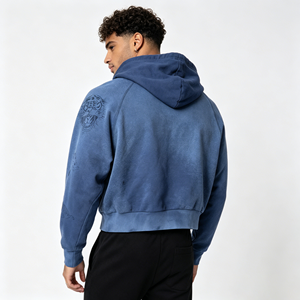 Sudadera con Capucha Oversize Personalizada Estilo Streetwear 400gsm con Lavado Envejecido, Gráficos <span class=keywords><strong>de</strong></span> <span class=keywords><strong>Bandas</strong></span> <span class=keywords><strong>de</strong></span> <span class=keywords><strong>Rock</strong></span> Grunge, Estampado <span class=keywords><strong>de</strong></span> Tatuajes, Estilo Archivo, Corte Holgado, Tipo Pullover - Product Image 3