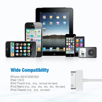 Câble de données USB Micro A vers 30 broches pour téléphone 4 4s, pour iPad, pour iPod 2 3, cordon de charge rapide pour téléphone