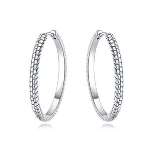 New white brass zircon textured hemp rope woven irregular large hoop earrings for <b>women</b>, creative and simple jewelry - Product Image 2