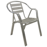 Chaise double tube empilable en aluminium anodisé brillant pour extérieur, stable, pour bistrot et salle à manger - Vente en gros