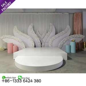 ขายอุปกรณ์ตกแต่งงานแต่งงานแบบพกพา ฉากหลังงานแต่งงานแบบถอดได้ ฉากถ่ายภาพสีทองพร้อมขาตั้ง - Product Image 3