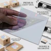 Vente en gros de papier autocollant holographique transparent imprimable à jet d'encre A3 A4, papier vinyle personnalisé, autocollant holographique imperméable, feuille de vinyle