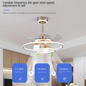 Ventilador de techo moderno y sencillo para sala de Estar, comedor, 5 aspas, cama inteligente, control remoto, CC, CA, motores de vidrio - Product Image 4