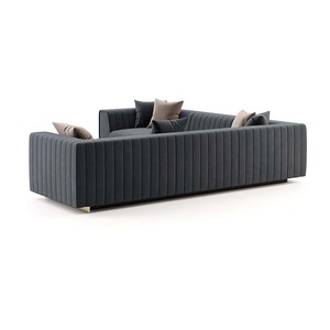 European Modern furniture oversized american grey couch sofa sectional <span class=keywords><strong>I</strong></span> Shaped Velvet Corner Modular Sectional Sofa - Product Image 3