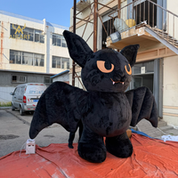 Ballon gonflable géant en forme de chauve-souris avec LED, mascotte de dessin animé pour la décoration de la place lors d'une activité sur le thème d'Halloween
