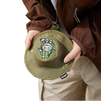 Auténtico POPMART para bolsa pequeña de PVC Fall Wind Monster Design sombrero de pescador figura de juguete estatuas embalaje Original para niños