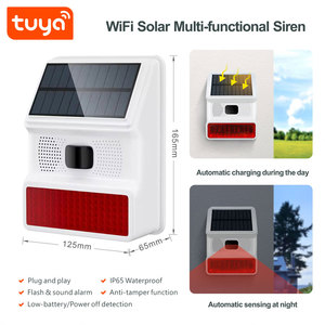Nouveau produit phare 2026 : Sirène d'alarme <span class=keywords><strong>solaire</strong></span> intelligente WiFi Tuya extérieure étanche IP65 avec détecteur de mouvement et interrupteur anti-sabotage PST-PE523W - Product Image 6