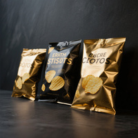 Sacs en plastique laminés imprimés sur mesure pour chips, avec fermeture arrière, pour aliments, sacs d'emballage bon marché pour chips de pommes de terre 40g 100g, sacs pour snacks