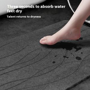 Square Hard Diatom Mud Bathroom Foot <strong>Cushion</strong> Fast Drying Diatomite Mat Non-Slip Floor Mat for Toilet <strong>Shower</strong> Room Foot Mat - Product Image 3