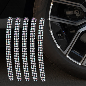Juego de pegatinas de diamante para llanta de rueda de coche, pegatinas de diamantes de imitación para seguridad en carretera, tira reflectante para neumático de motocicleta, 5 uds. Por Set - Product Image 3