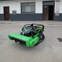 Tondeuse à chenilles télécommandée robuste de 105 cm avec moteur Lonxin de 13 CV 65 °   Escalade pour l'utilisation dans les vergers en pente