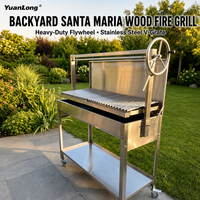 Barbecue au charbon de bois Yuanlong moderne haut de gamme en acier inoxydable, grand modèle, pour pique-nique commercial extérieur, jardinage, multifonction
