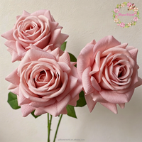 Nouvelles roses en latex rose automne de haute qualité, fleurs artificielles réalistes pour mariage, roses au toucher réel, taille moyenne