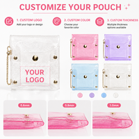 Dompet Kartu Wanita Transparan Tahan Air Bahan PVC, Tempat Kartu Bisnis Pria, Tas Kartu Kredit, Dompet Mini Kartu Identitas, Dompet Koin Wanita