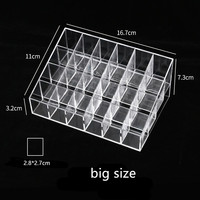 Boîte de rangement de bureau pour rouges à lèvres et cosmétiques, anti-poussière, pour vernis à ongles, avec couvercle, transparente, 24, 9, 36 ou 40 compartiments
