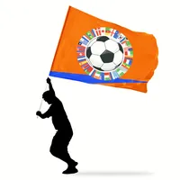 Bandeira de poliéster para equipe de futebol, bandeira bandeira personalizada de 3x5 pés de poliéster com cores vívidas padrão, atacado
