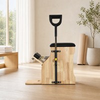 Chaise Wunda Pilates en bois de chêne pour la maison et le studio – Équipement compact d'entraînement de la force du tronc avec pédale réglable
