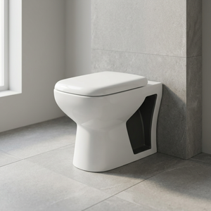 WC moderne en céramique bicolore de style arabe avec siphon en S, ensemble de salle de bain avec siège de toilette européen - Product Image 2