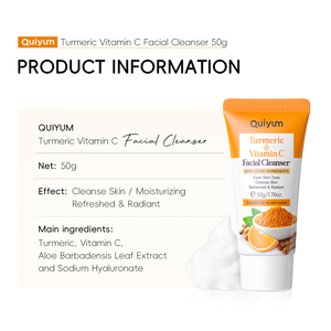 QUIYUM Private Label <b>Face</b> Washing Vitamin C Organic Moisturizing Clean <b>Face</b> Wash Turmeric Facial Cleanser - Product Image 3
