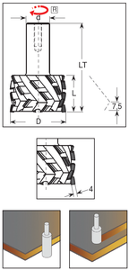 Metal World Steel Body DP Pointes brasées DP Router Bits - Axial 40 degrés exécuté avec trois ou quatre principes de coupe - Product Image 3