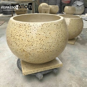 Pot en terrazzo UHPC minimaliste, style moderne simple, léger et peu encombrant pour le jardinage sur les balcons en hauteur - Product Image 4