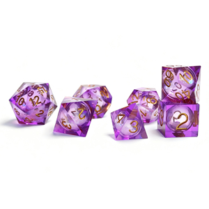 Bán Buôn Biểu Tượng Tùy Chỉnh Đa Diện Trong Suốt Tự Nhiên Đá Quý Rỗng Cát Bàn RPG Đặt Rồng Và Dungeon Dnd Nhựa Xúc Xắc - Product Image 4