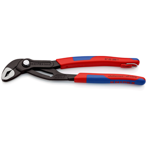 KNIPEX 87 02 250 <b>T</b> BK Cobra New generation water pump pliers for pipes and <b>nuts</b> with multi-component grips, with - Product Image 1
