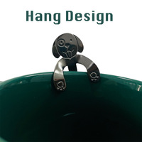 Cuillère à café créative en acier inoxydable 304, design mignon de chiot de dessin animé, cuillères à thé et à dessert à suspendre à la tasse