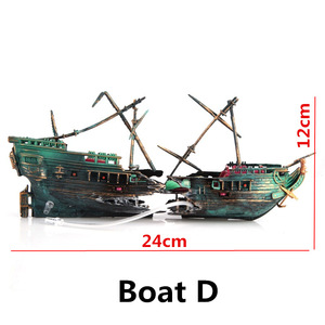 Modelo de Barco de Vela Submarino de Resina Ecológica Fenipate (290-350 mm de Largo), Forma Irregular, Accesorios <span class=keywords><strong>para</strong></span> Acuarios - Product Image 6