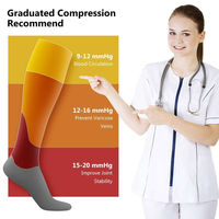 Chaussettes de compression personnalisées en bambou, hauteur genou, en Spandex imprimé, pour haltérophilie, soulevé de terre, entraînement de stabilité, sport et usage quotidien