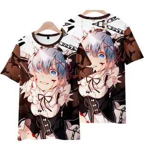 14 Styles Re:Life In A Different World From Zero Cosplay Anime Cartoon Pattern T shirt Anime Plus Size Summer T shirt For Women