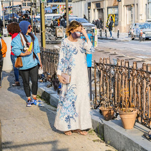 SW2501 AliExpress Moyen-Orient Commerce transfrontalier Abaya pour femmes musulmanes Dubaï Commerce extérieur Mode Robe longue à imprimé jupe longue Hiver - Product Image 3