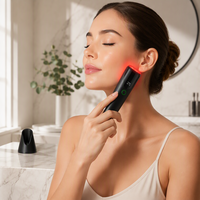 Binzim Appareil de rajeunissement de la peau du visage et des yeux à usage domestique, lumière infrarouge LED rouge chauffante, thérapie anti-âge rechargeable EU/CN/UK/US