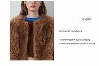 Casual cuello redondo importado piel Toscana largo invierno mujer abrigo de piel de lana genuina abrigo de piel de mujer