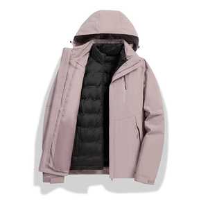 เสื้อแจ็คเก็ตกันลมสำหรับผู้หญิงแบบ 3 in 1 พร้อมซับในขนเป็ดถอดได้ เสื้อแจ็คเก็ตสำหรับทำงาน ป้องกันความหนาวเย็น กันน้ำ - Product Image 1