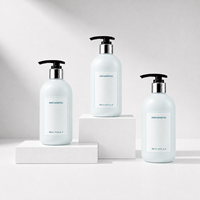 Grande bouteille de shampoing blanche en HDPE de 500 ml (17 oz) avec pompe à lotion noire, écologique, rechargeable, vide, distributeur de gel douche en plastique