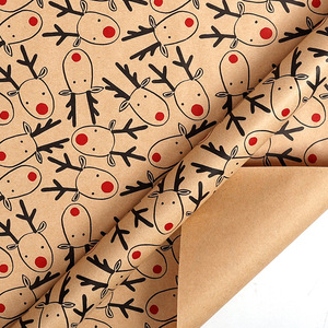 Rollo de papel de regalo con cabeza de Reno de Navidad marrón grande, resistente al agua, reciclable, papel de embalaje de regalo para Cajas de Regalo De vacaciones - Product Image 6