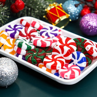 Cadeaux de Noël : Sucettes tourbillon, bonbons à la menthe, décorations colorées en forme d'éventail, ornements suspendus pour sapin de Noël et fêtes de fin d'année