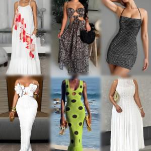 Lote Mixto de Vestidos de Verano Usados para Mujer, Vestidos Midi y Maxi con Encaje Floral y Tirantes Finos, Ropa de Segunda Mano al Por Mayor - Product Image 6