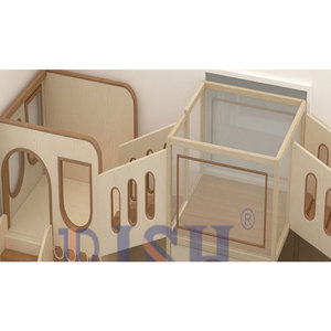 Aire de jeux intérieure en bois avec mur d'escalade et piscine à balles pour enfants - Product Image 5
