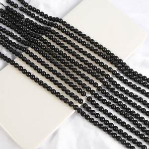 Cuentas Sueltas Redondas de Shungita Negra Natural para Hacer Pulseras y Collares, Accesorio Atemporal para Hombres y Mujeres - Product Image 1